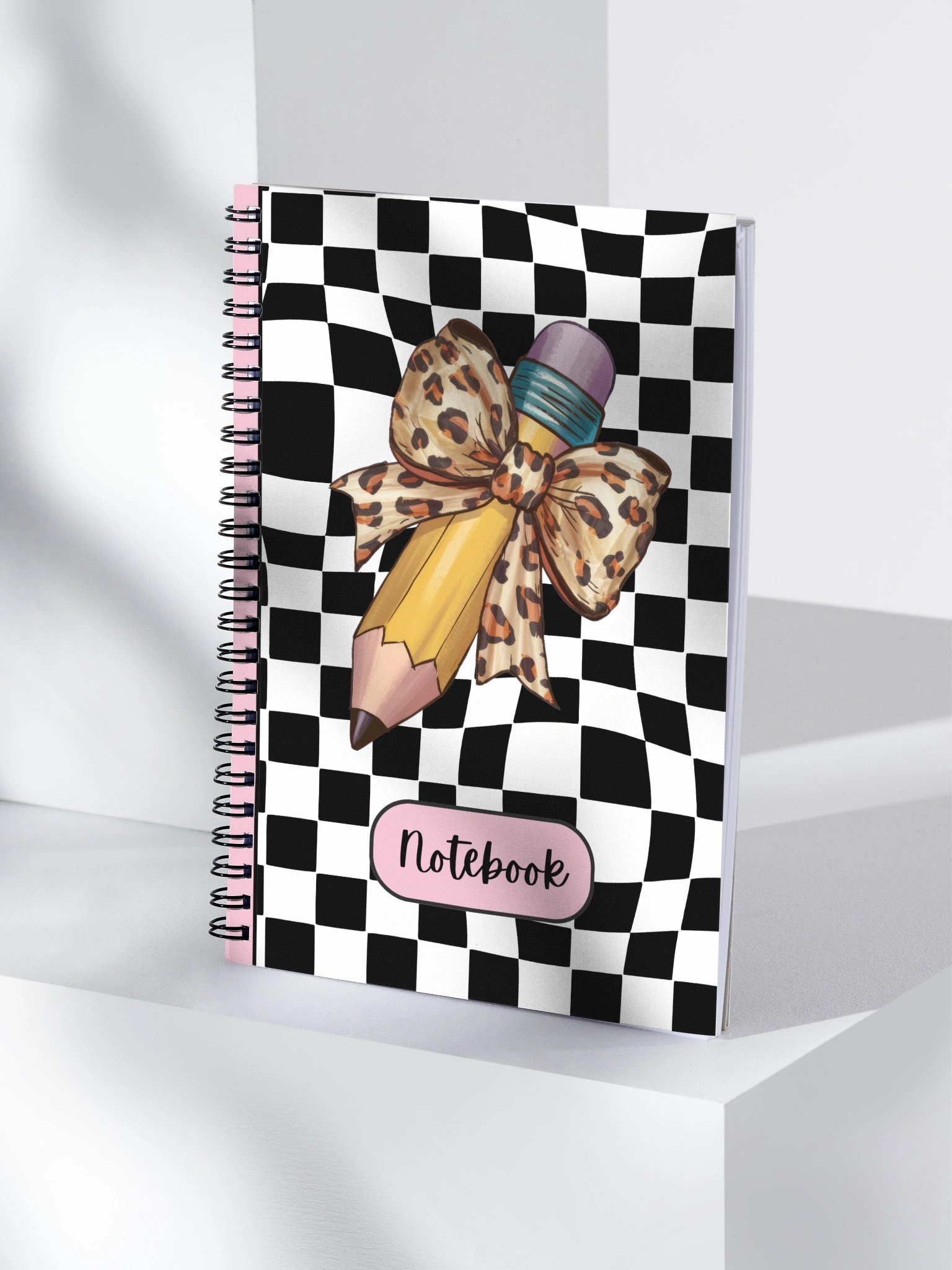 Wild Style Checkered Charm Spiral Journal/Notebook. product image (4)