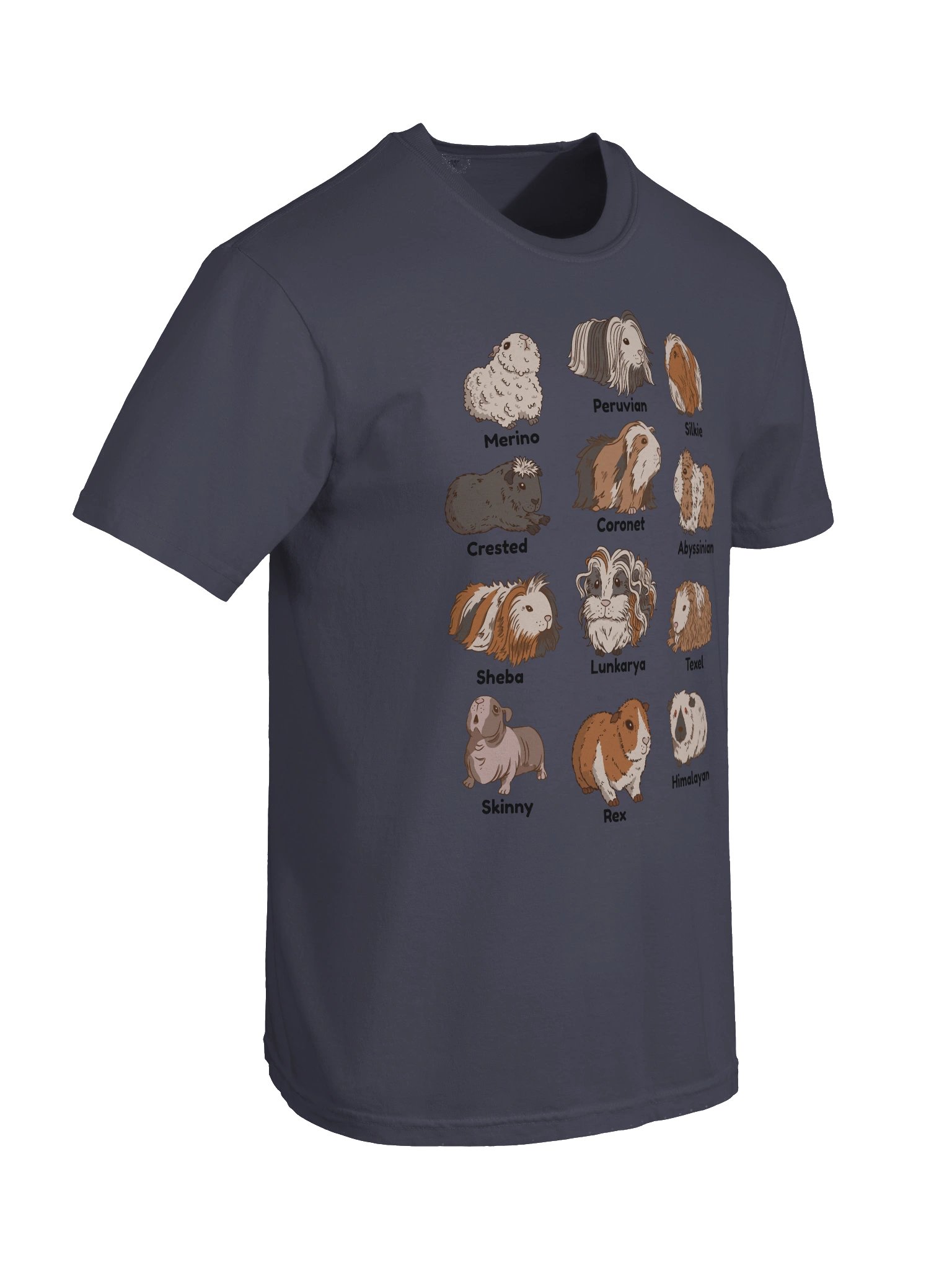Cute Guinea Pig Shirt – Adorable Guinea Pig Breeds Graphic Tee for Animal Lovers product image (7)