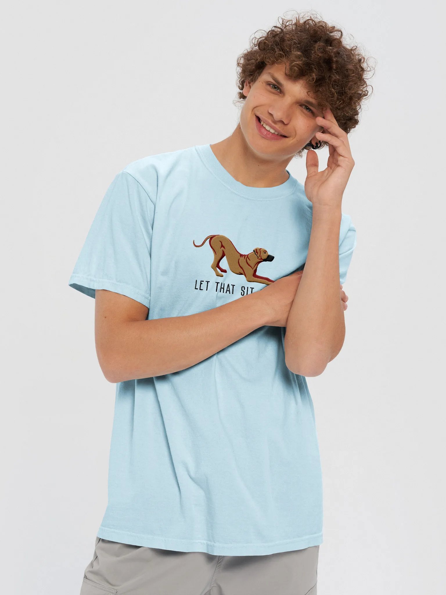 Let That Sit Go T-Shirt(Embroidered) of a Rhodesian Ridgeback product image (2)