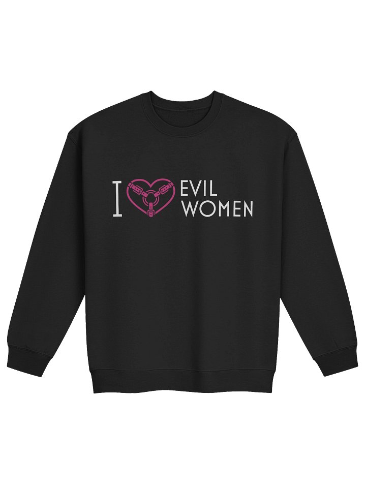 "I Love Evil Women" Black Crewneck product image (1)