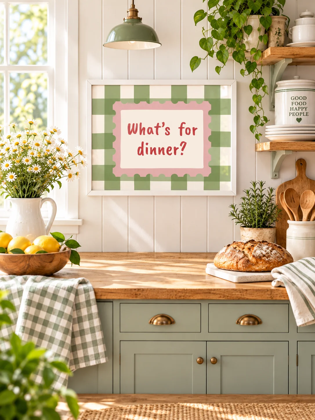 Whats Dinner Retro Kitchen Wall Art | Funny Typography Printable product image (8)