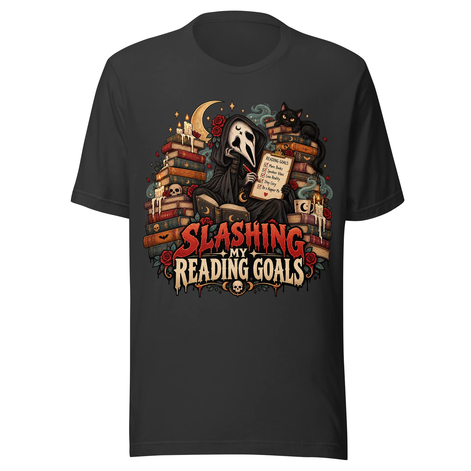 Slashing My Reading Goals Gothic Halloween Tee product image (1)