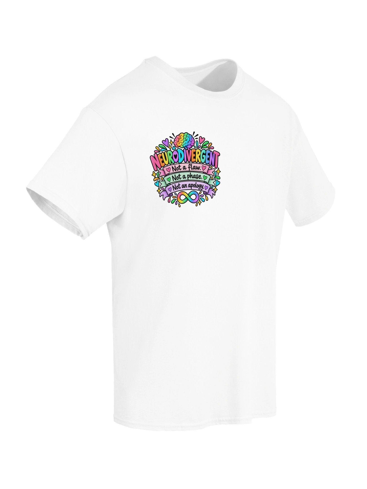 Neurodivergent Not a Phase Tshirt White product image (6)