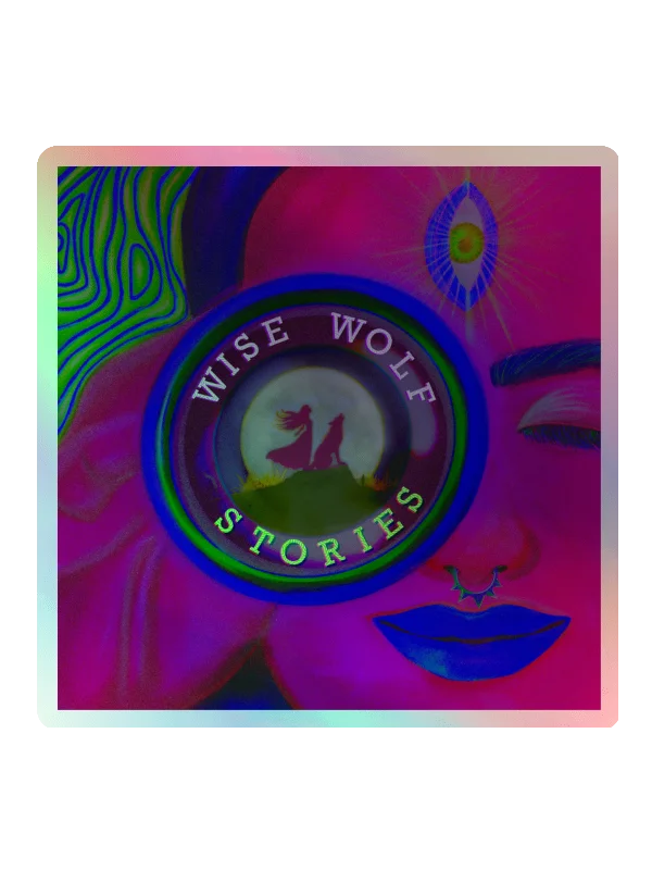 Wise Wolf Wellness Podcast Holographic Sticker Sheet product image (7)