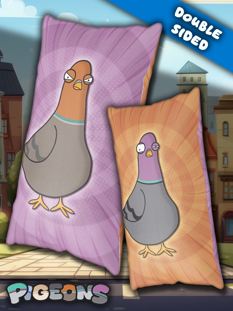 Pigeon Cushion (Orange/Purple) product image (2)