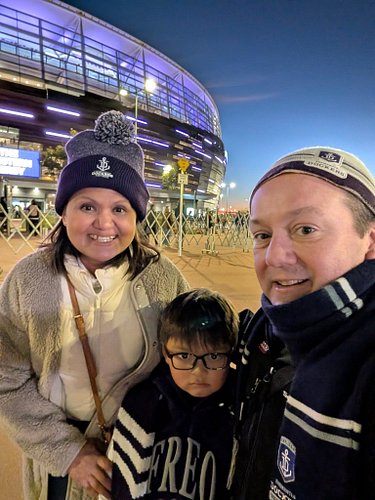 Lucky I could make it after all.

A cold Perth night, clear skies, a packed Optus Stadium, and another Derby with the family....