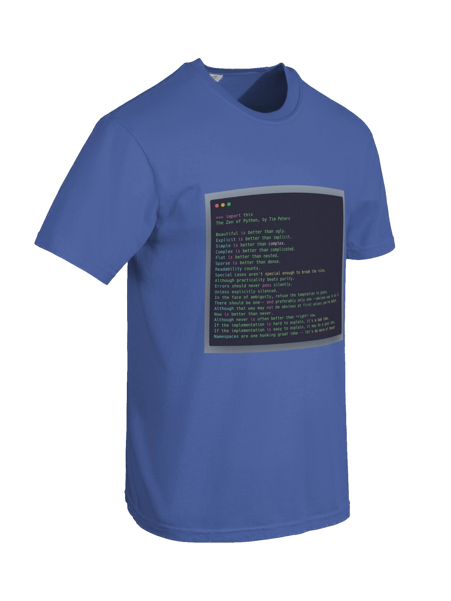 Zen Guiding Principles - Pythonic Code T-Shirt product image (8)