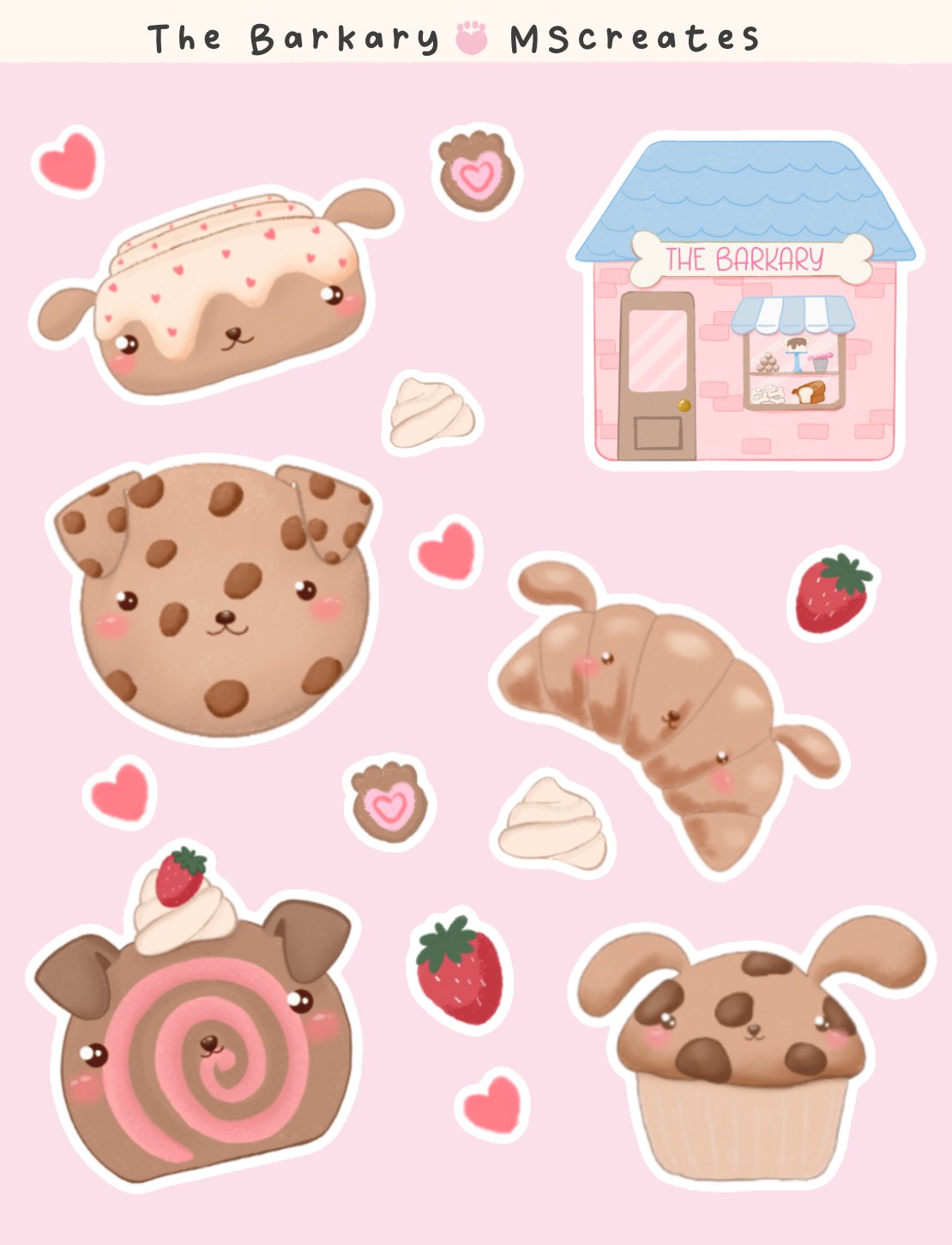 The Barkary Pup Pastries Sticker Sheet product image (1)