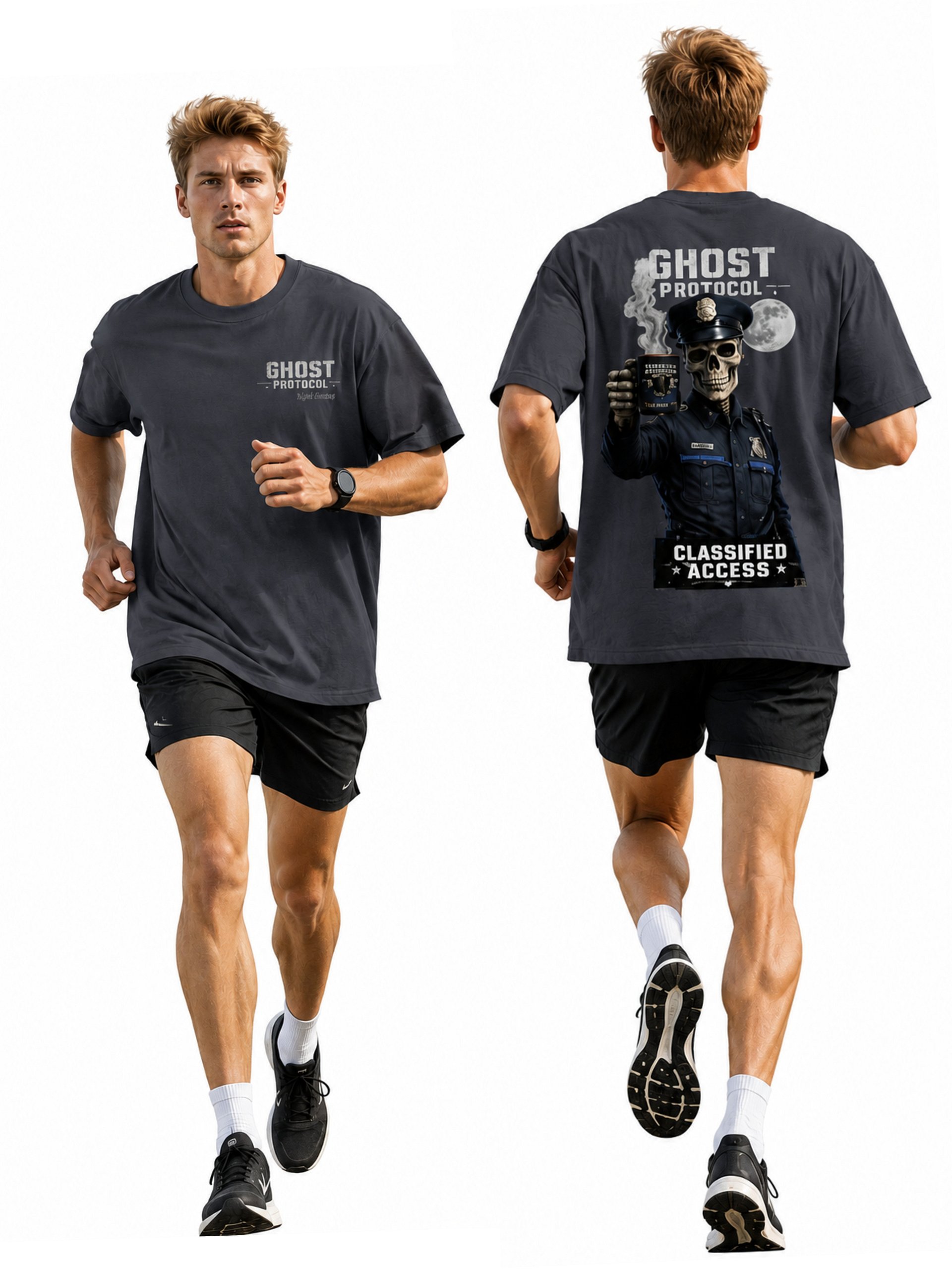 Funny Police Officer T-Shirt | Thin Blue Line Night Shift Gift product image (1)