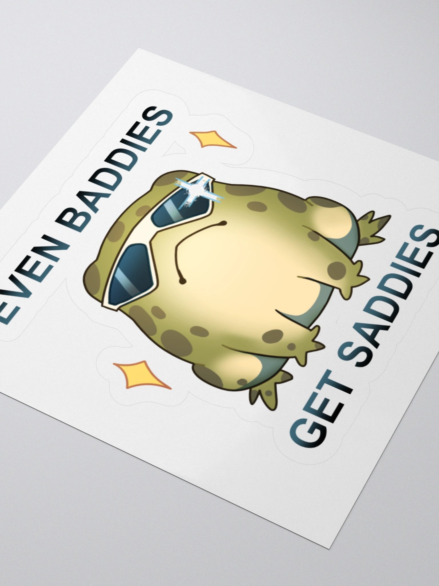 Even Baddies Get Saddies Frog Vinyl Sticker product image (3)