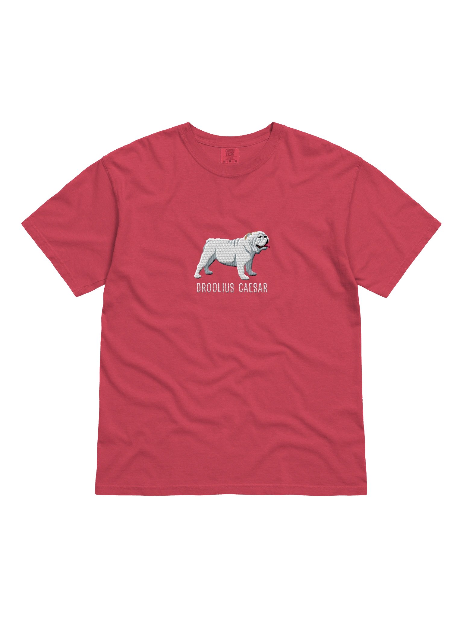 Droolius Caesar T-Shirt(Embroidered) of an English Bulldog(White) product image (4)