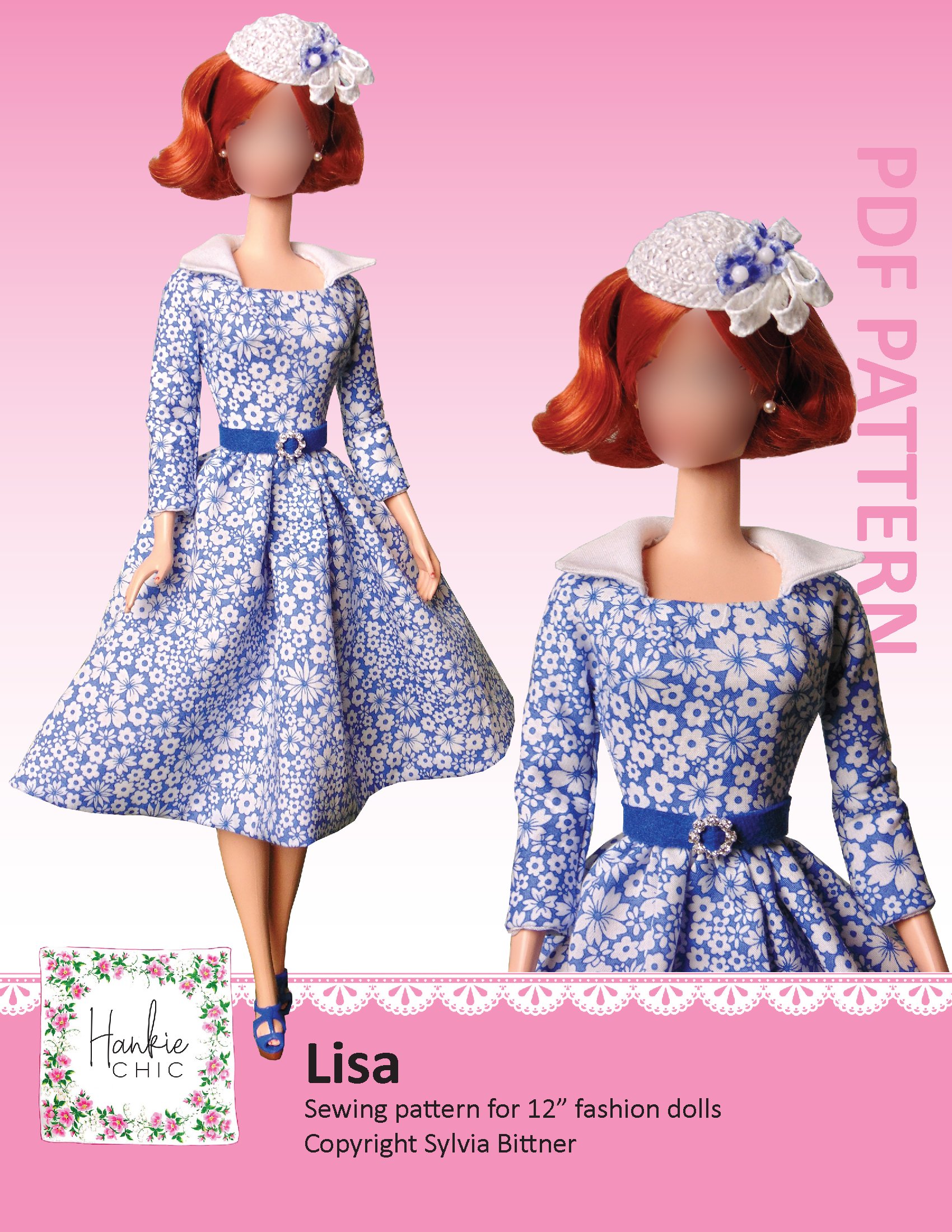 Lisa sewing pattern for 12" fashion dolls product image (1)