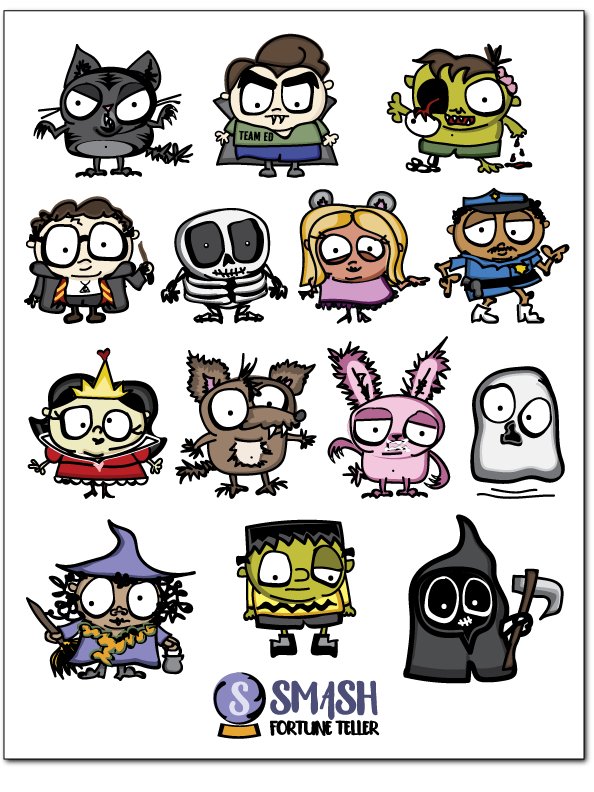 Digital Download: Halloween Vibes Mash Character Stickers product image (1)