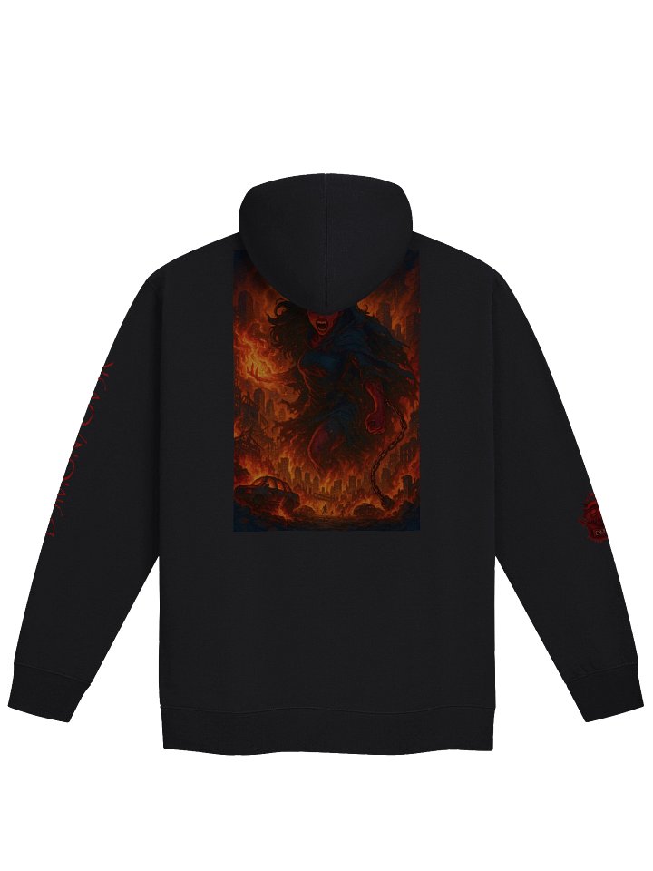 D3MON7OV3R Red Slanted Hoodie product image (2)