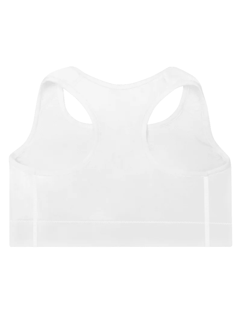 Women's Activewear - Padded Sports Bra White - Printed Gold Logo product image (2)