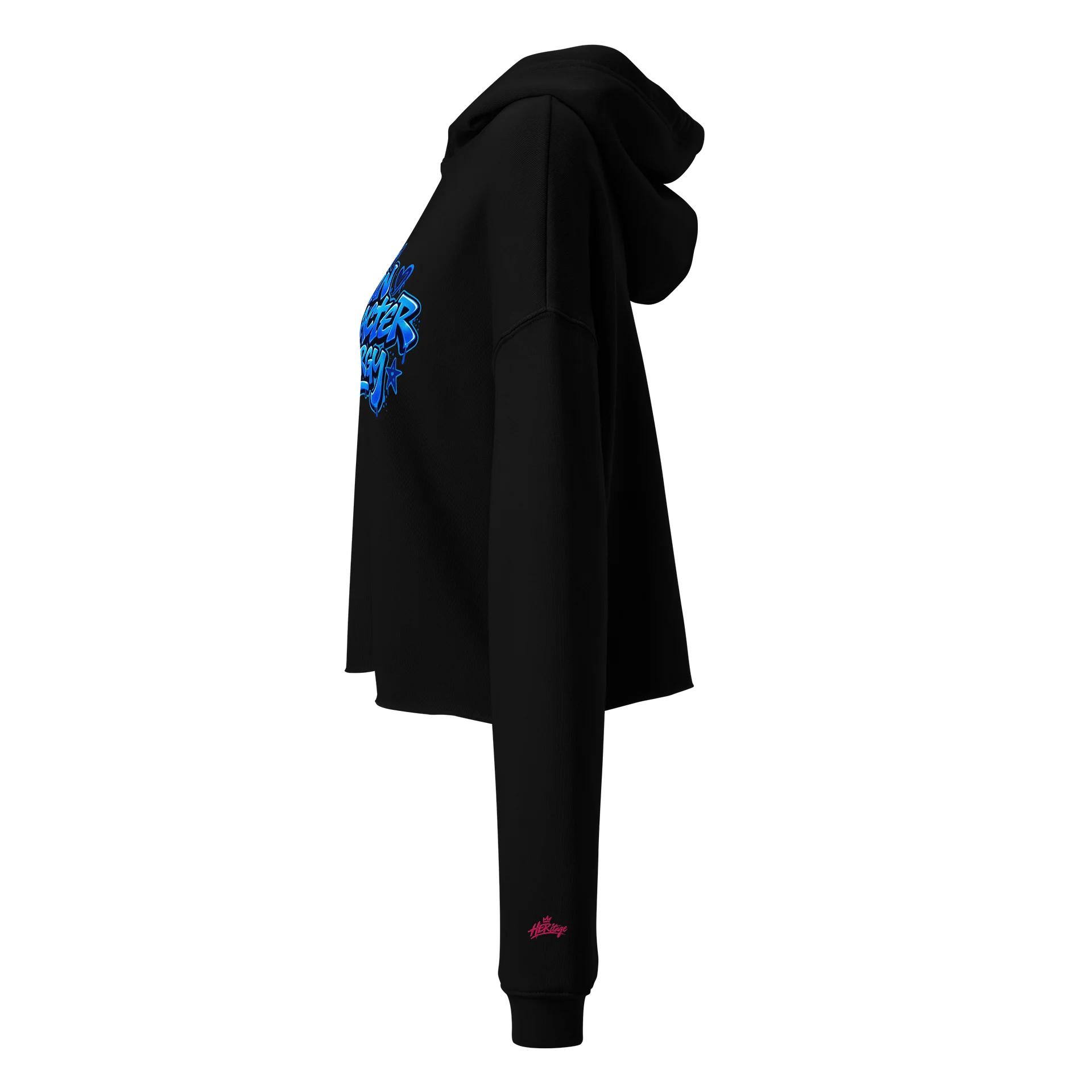 HERitage Main Character Energy Crop Hoodie In Blue product image (3)