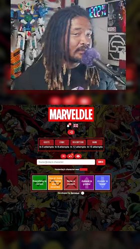 Comic Marveldle for July 15!! It helps to keep consuming media so a bunch of characters are top of mind. #comics #marvel #mar...