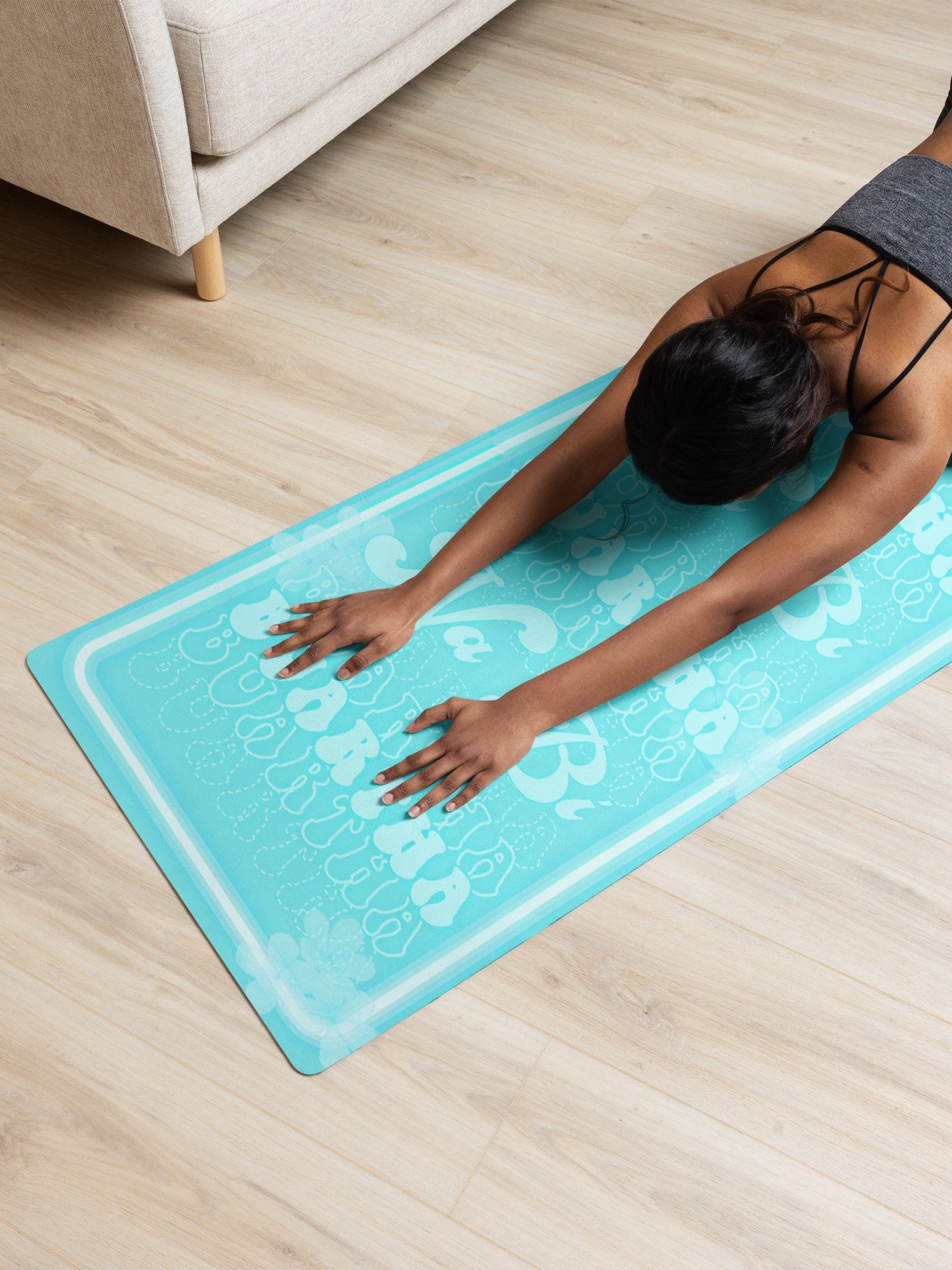 Ná bí buartha - Irish Language Yoga Mat in Peppermint 🧘🏻‍♀️ product image (5)
