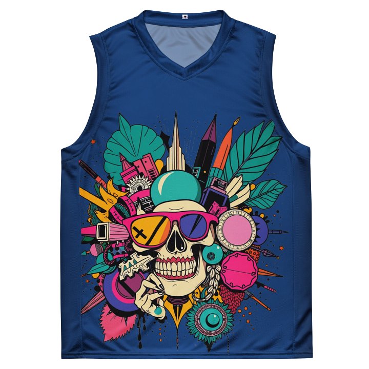 Eclectic Skull Vision All-Over Basketball Jersey product image (2)