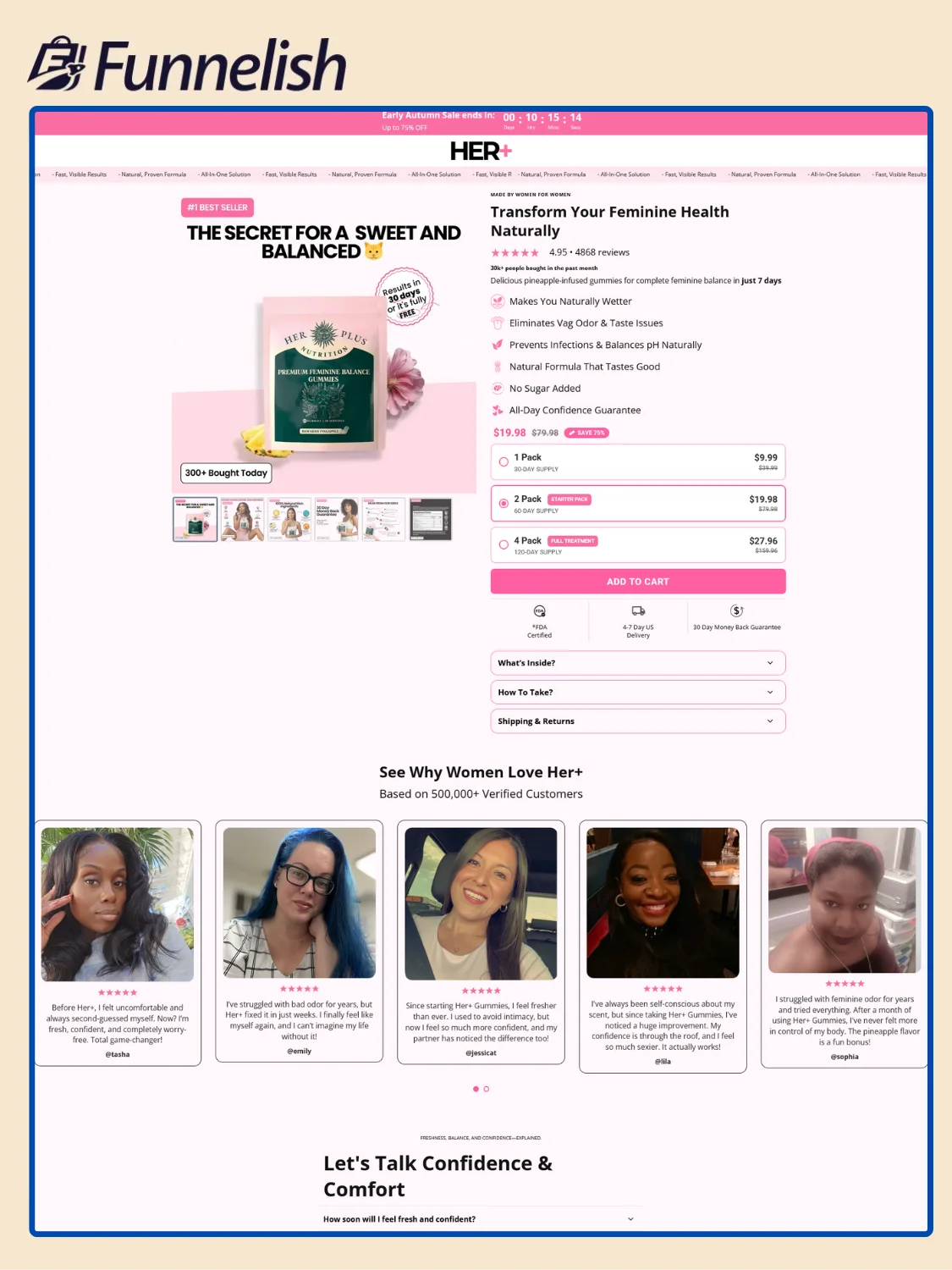 Her Plus Landing Page | Funnelish Template product image (1)