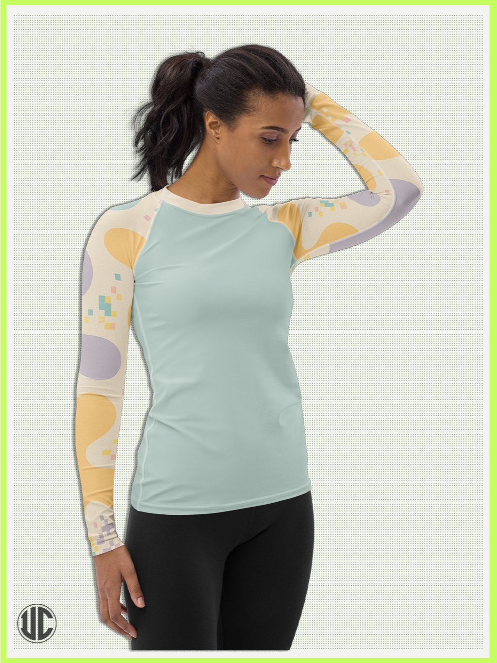 Theo's Digital Wave – Women’s Rash Guard product image (3)