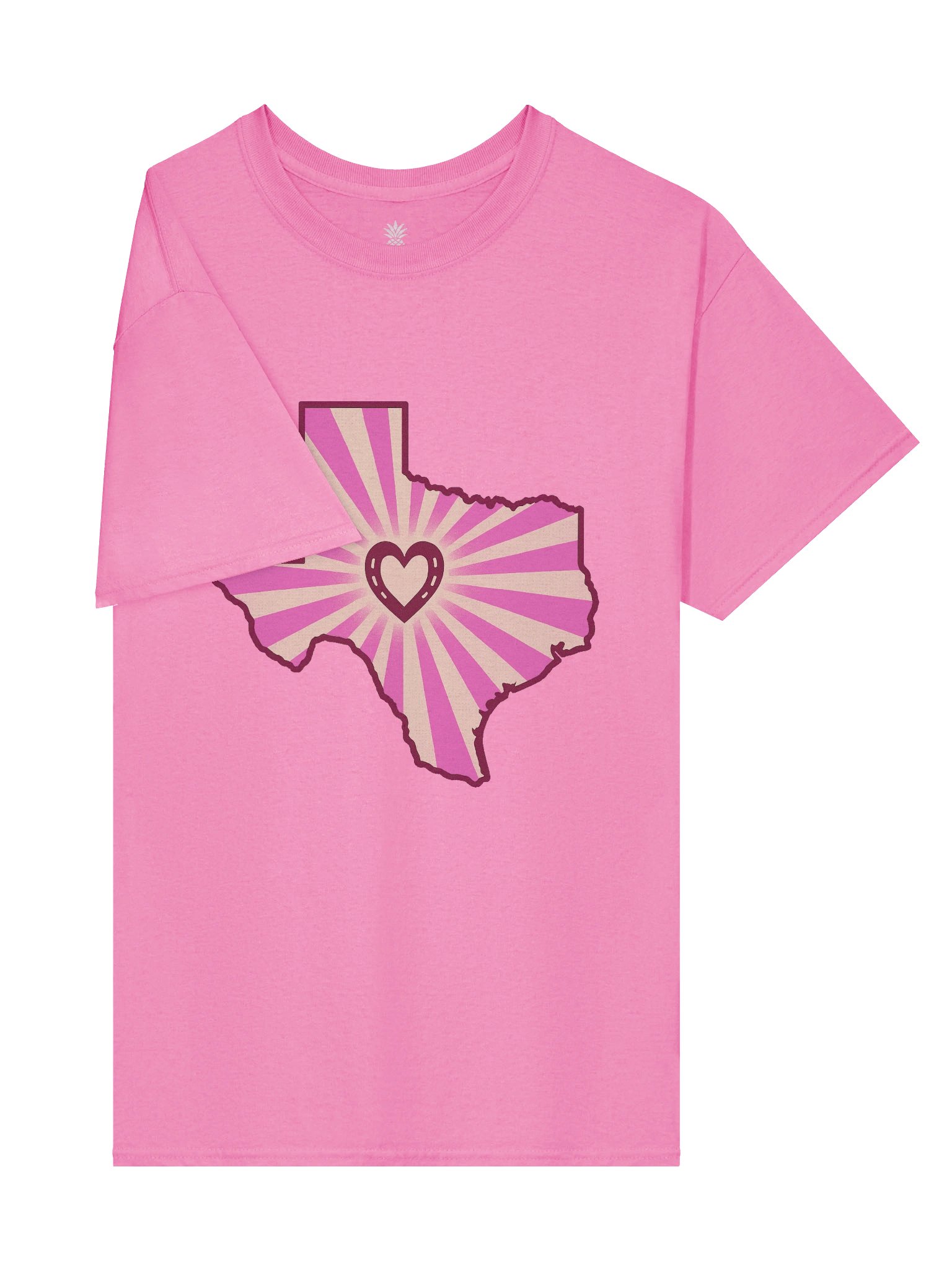 Love Texas State Shaped Outline Boxy Fit Unisex T-Shirt product image (100)