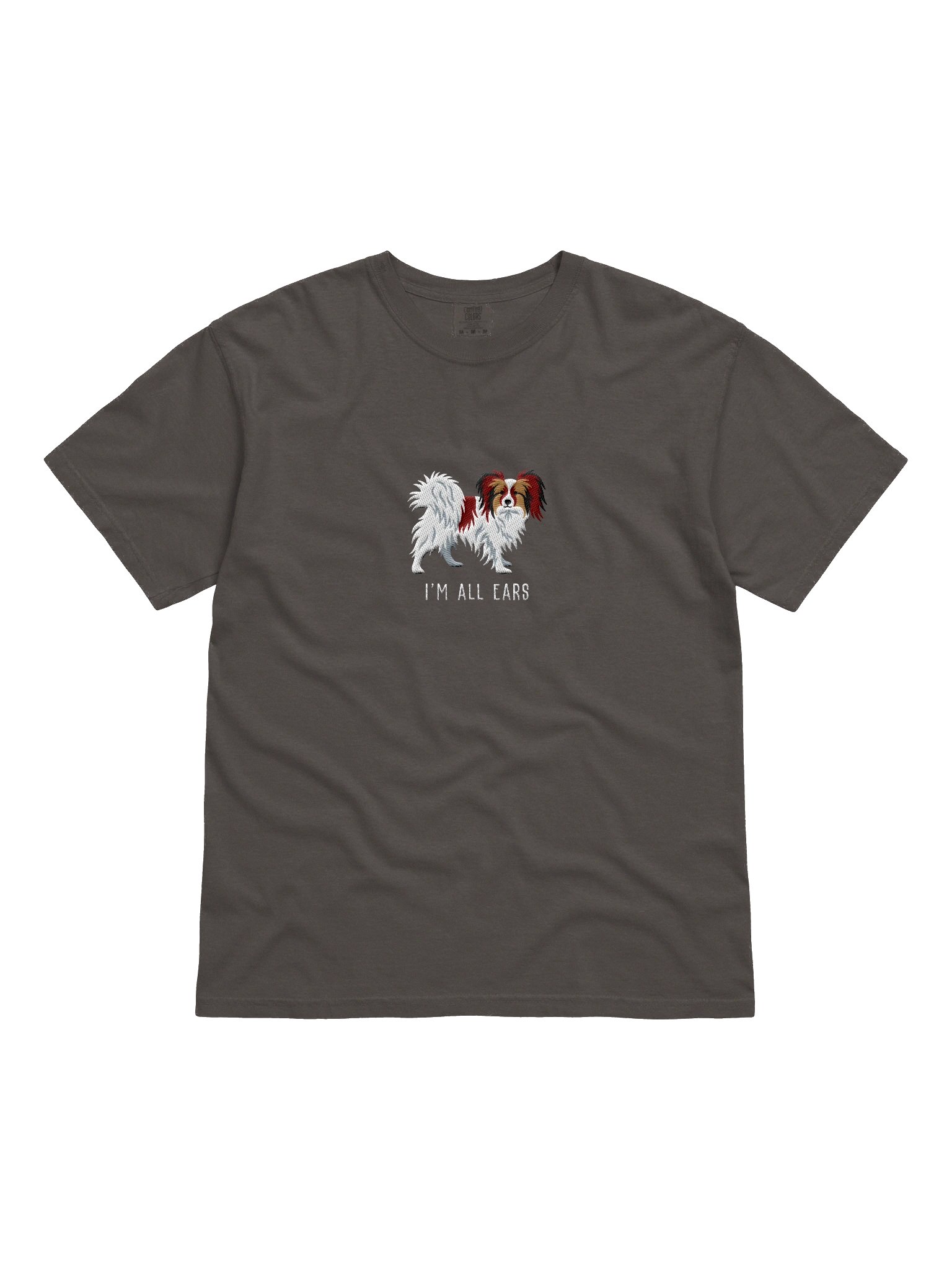 I'm All Ears T-Shirt(Embroidered) of a Papillon(Chocolate & White) product image (4)