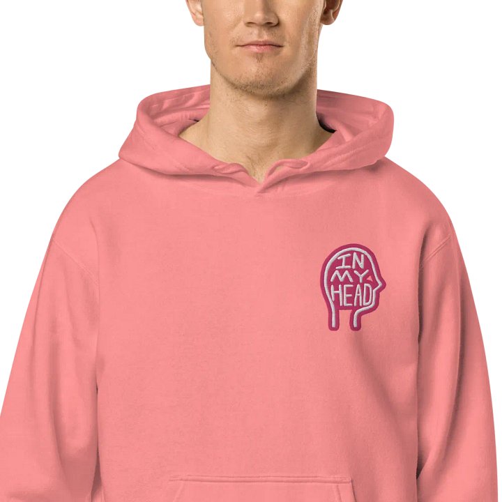 In My Head (L.C. pink bubble design 2) embroidered pigment hoodie product image (1)