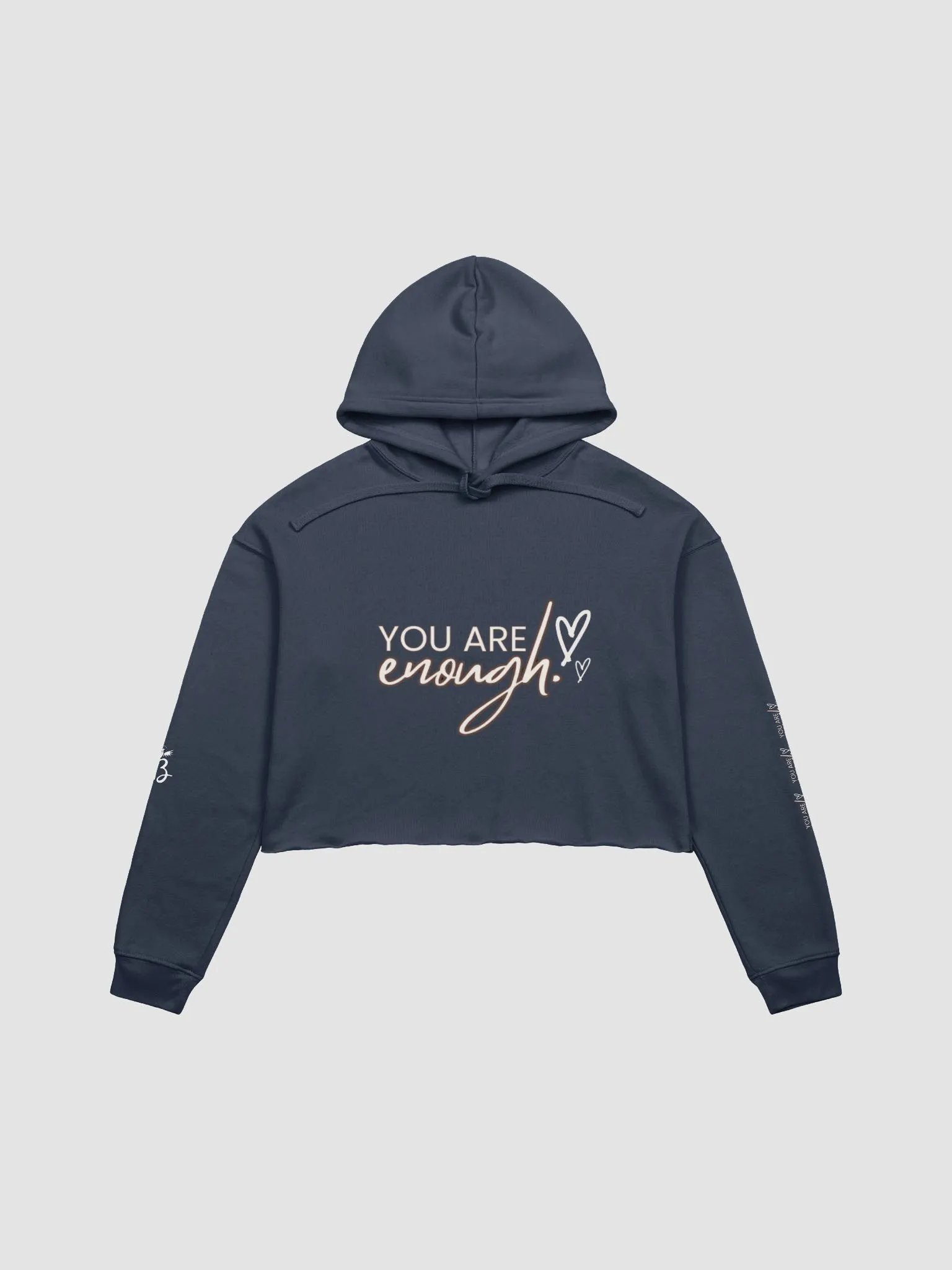 You Are Enough: Womens Fleece Crop Hoodie (Dark Colors) product image (17)