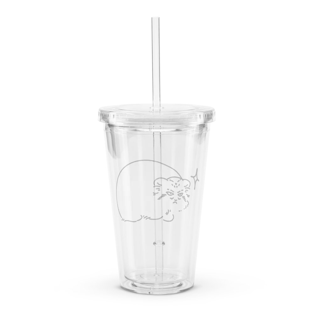 Grumpy Manul - Transparent Cup & Straw product image (2)