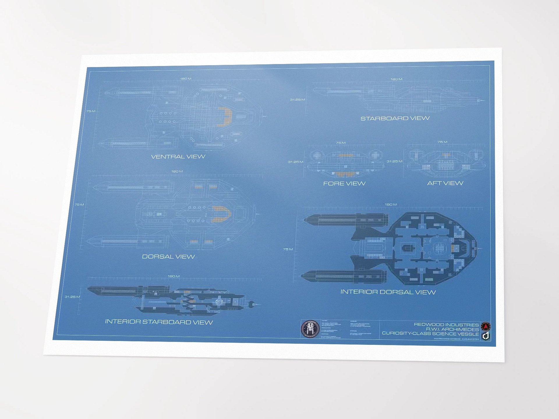RWI Archimedes Starship Blueprint Poster product image (3)