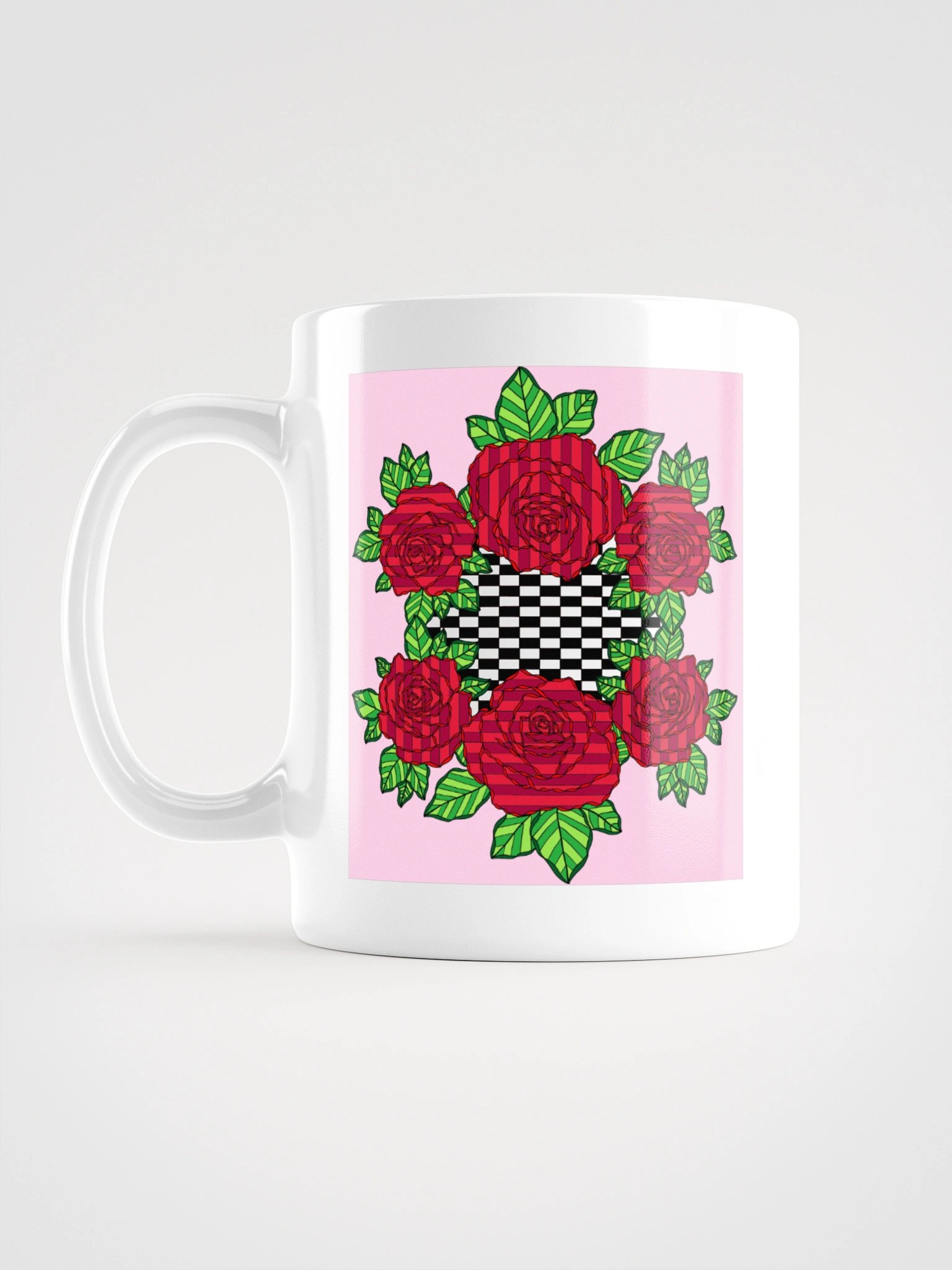 White Glossy Mug (Rose-Pink) product image (1)