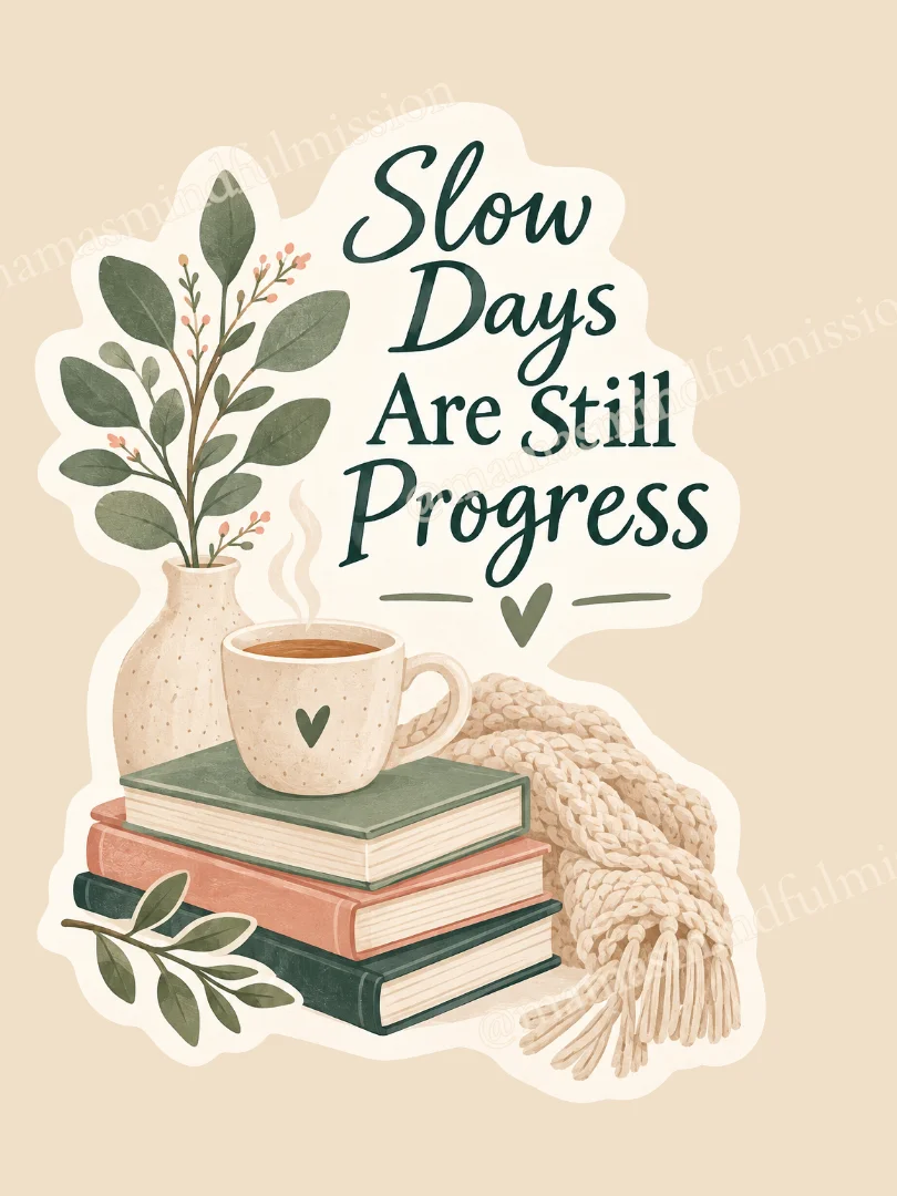 Slow Days are still Progress Die Cut Vinyl Sticker product image (1)