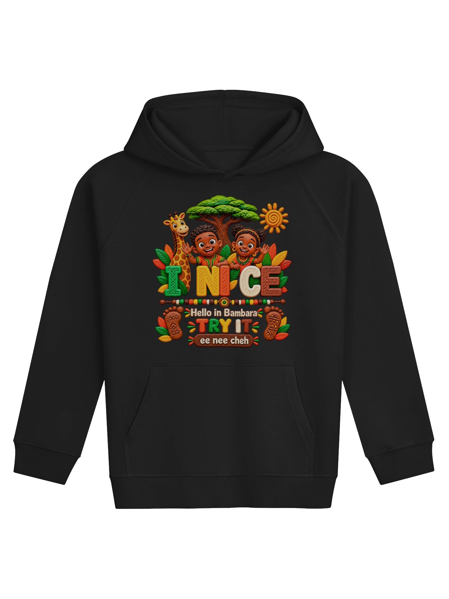 Lil Ubuntu Kids Safari — I NI CE Bambara Kids Hoodie product image (1)