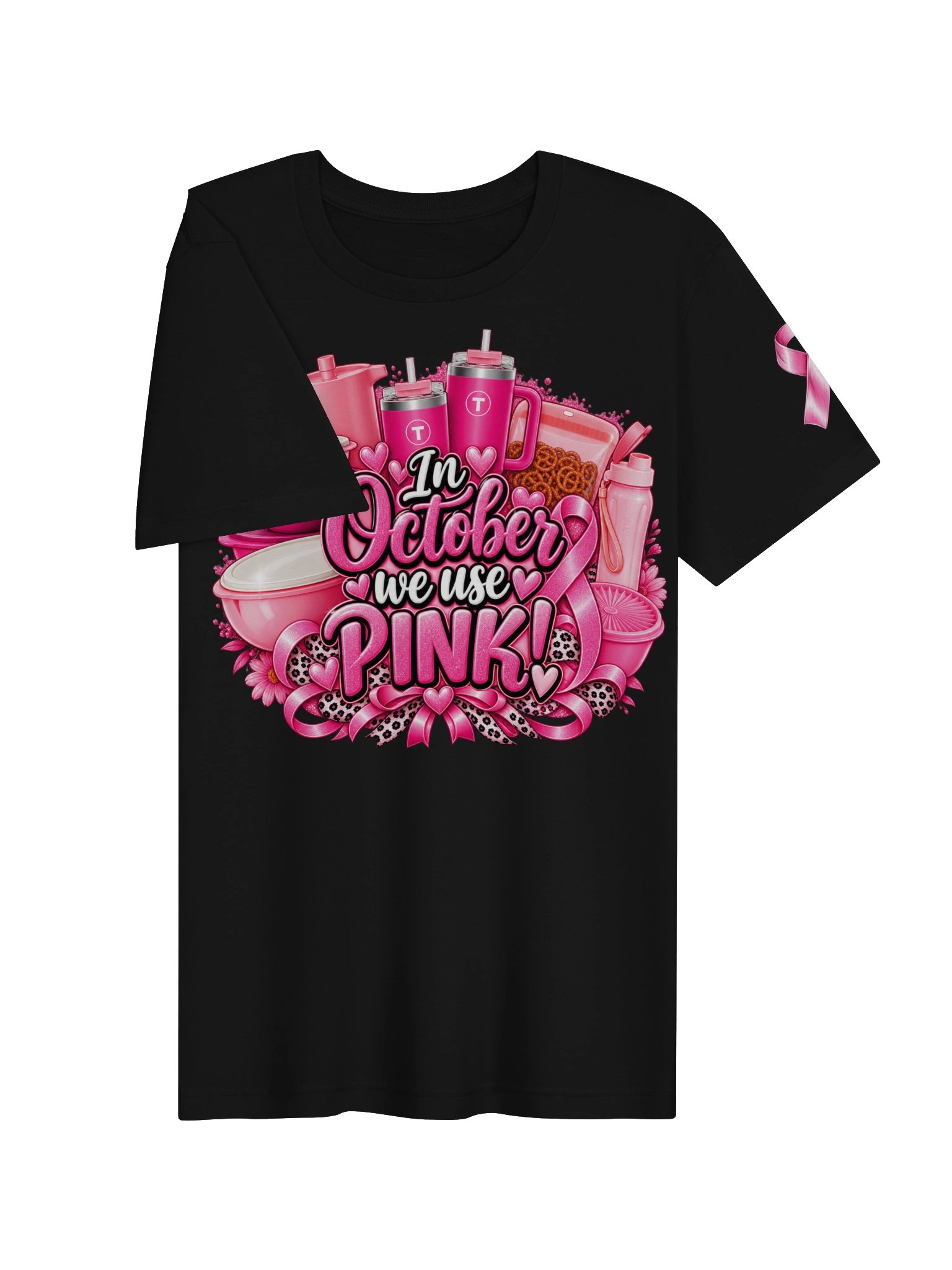 Breast Cancer Awareness Tupperware Tee (Includes left sleeve design) product image (9)