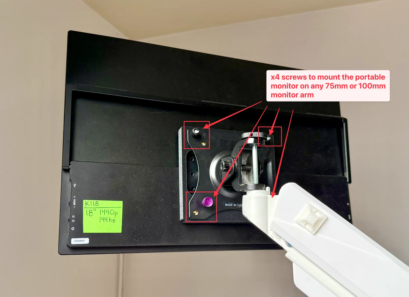 Portable Monitor 2 to 4 VESA Screw Adapter (2025) product image (8)