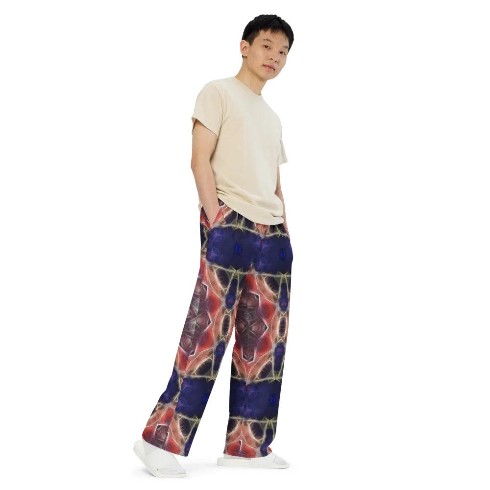 Peachy and Yellow Kaleidoscope Wideleg Pants product image (7)