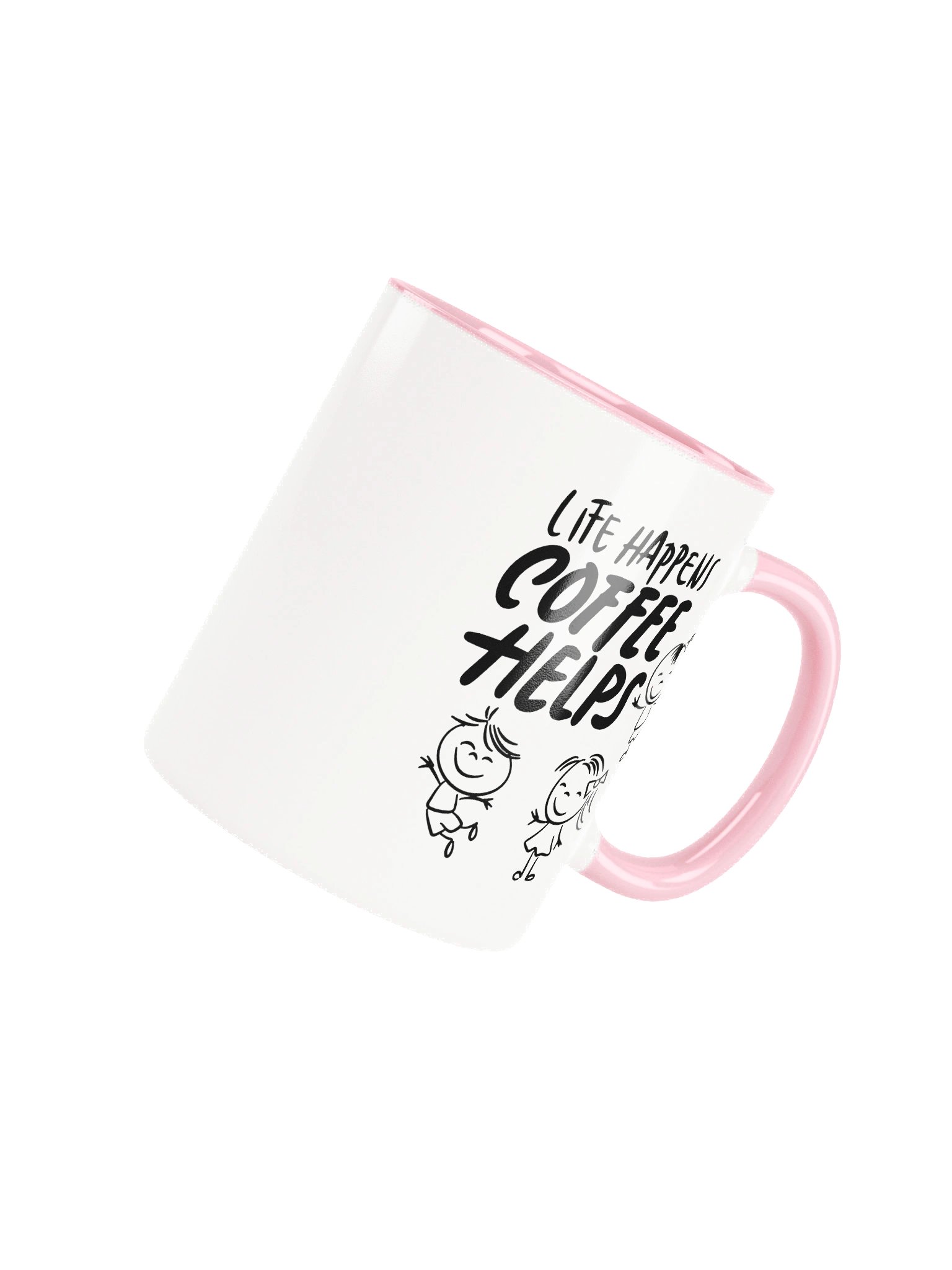 “Life Happens, Coffee Helps” Cute Kids Doodle Mug product image (4)