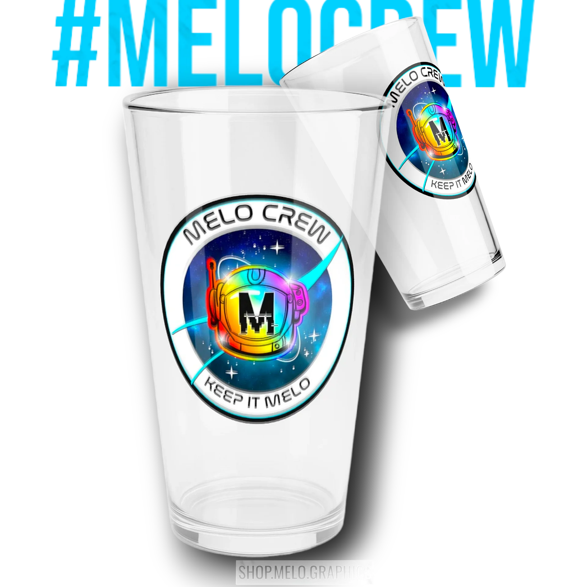 #MeloCrew Badge - Pint Glass | #MadeByMELO product image (1)