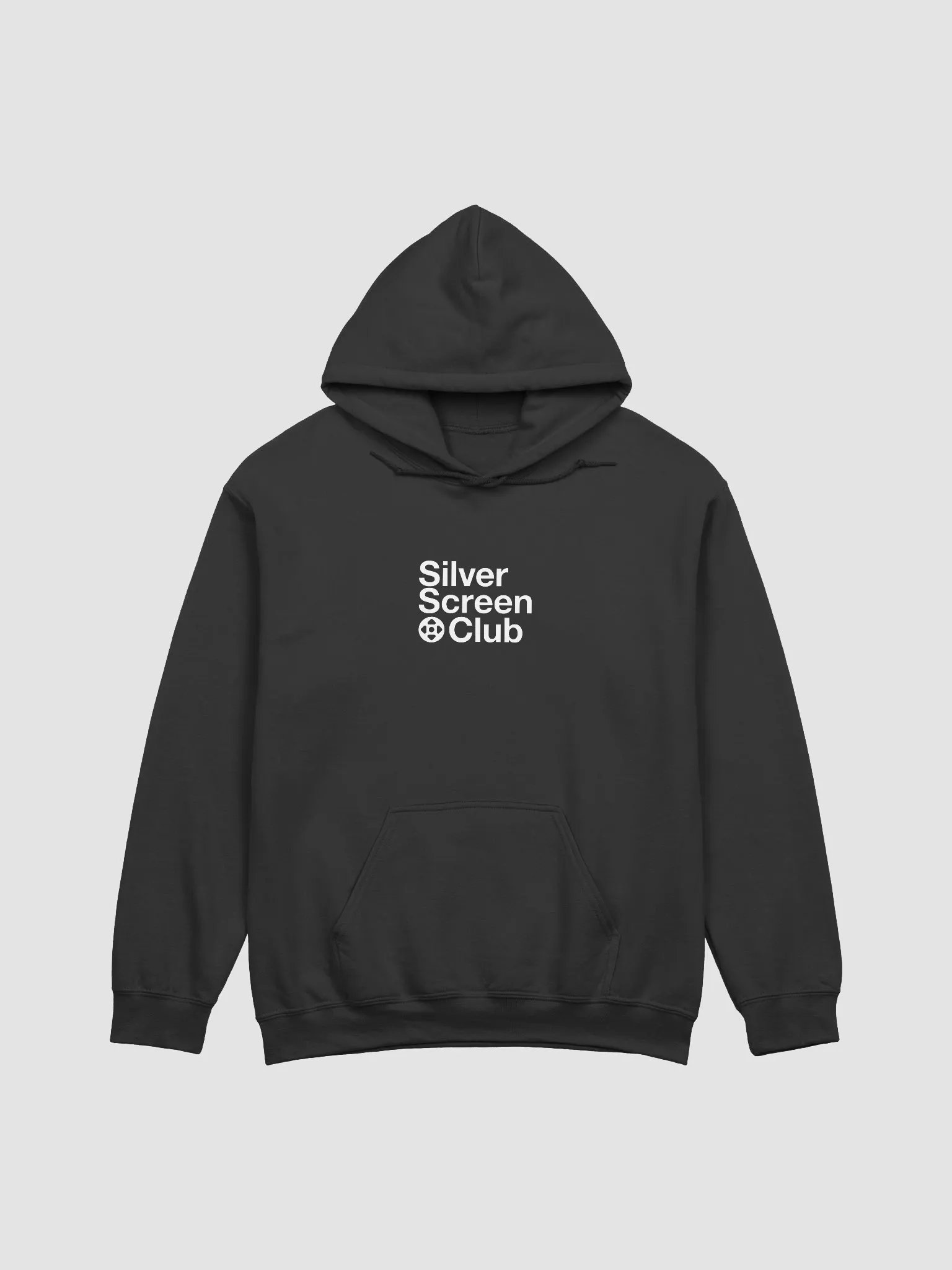 silverscreen.club Stacked Logo CORE Black Hoodie product image (1)