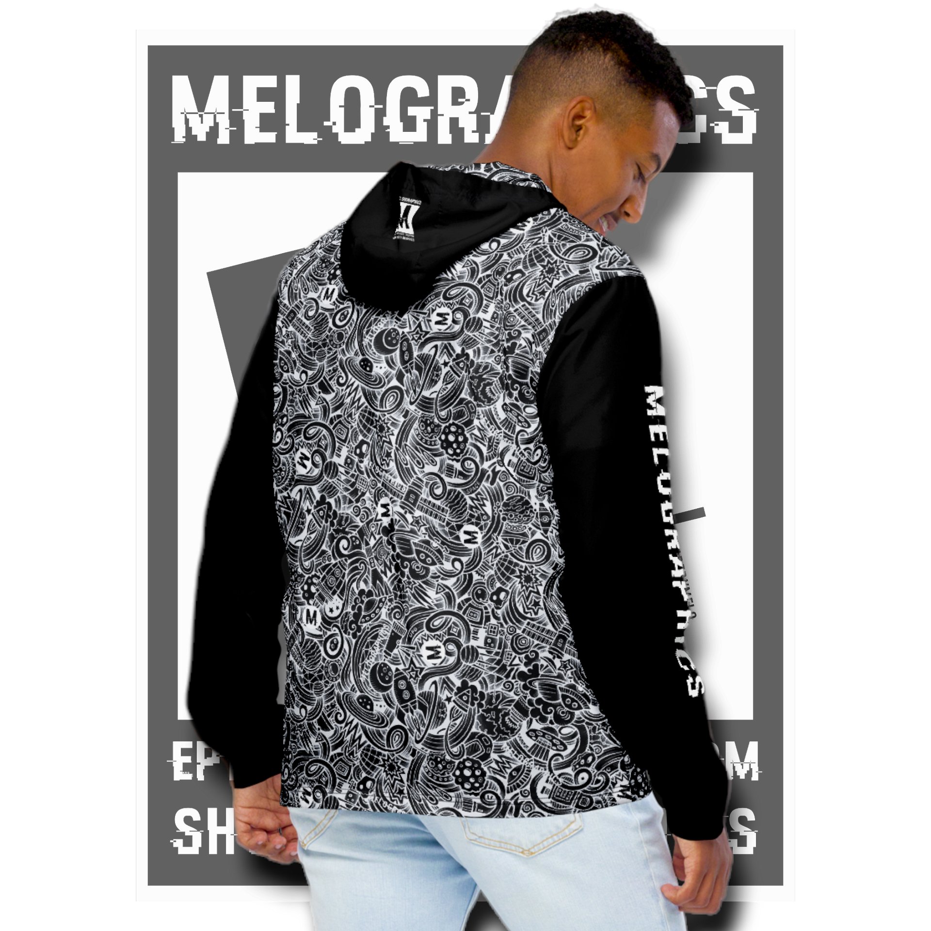 Dark Space Scribble - Ultimate Windbreaker Jacket | #MadeByMELO product image (11)
