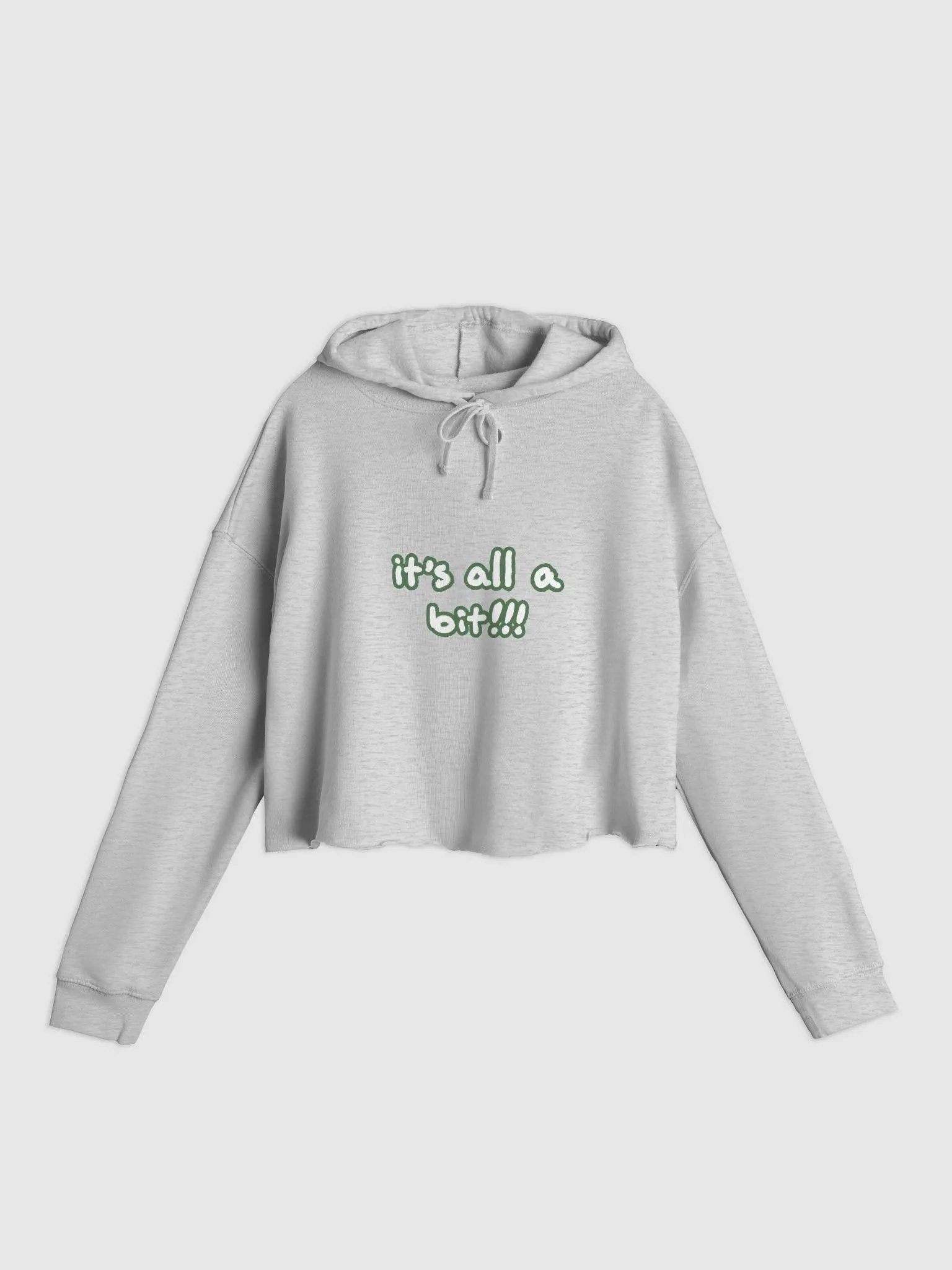 “It’s all a bit!!!” (sm. lined design, #A6073C) lightweight cropped hoodie product image (7)