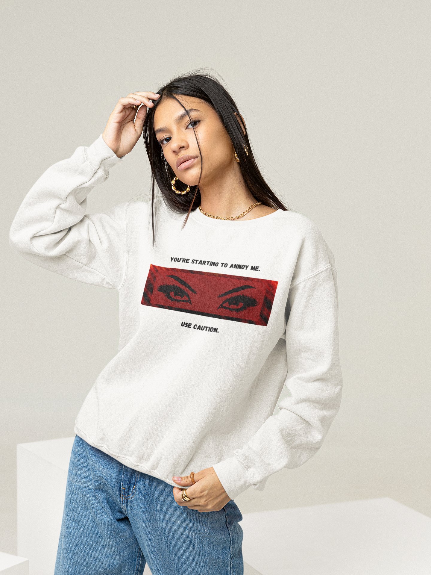 "Use Caution" Light Premium Sweatshirt product image (1)
