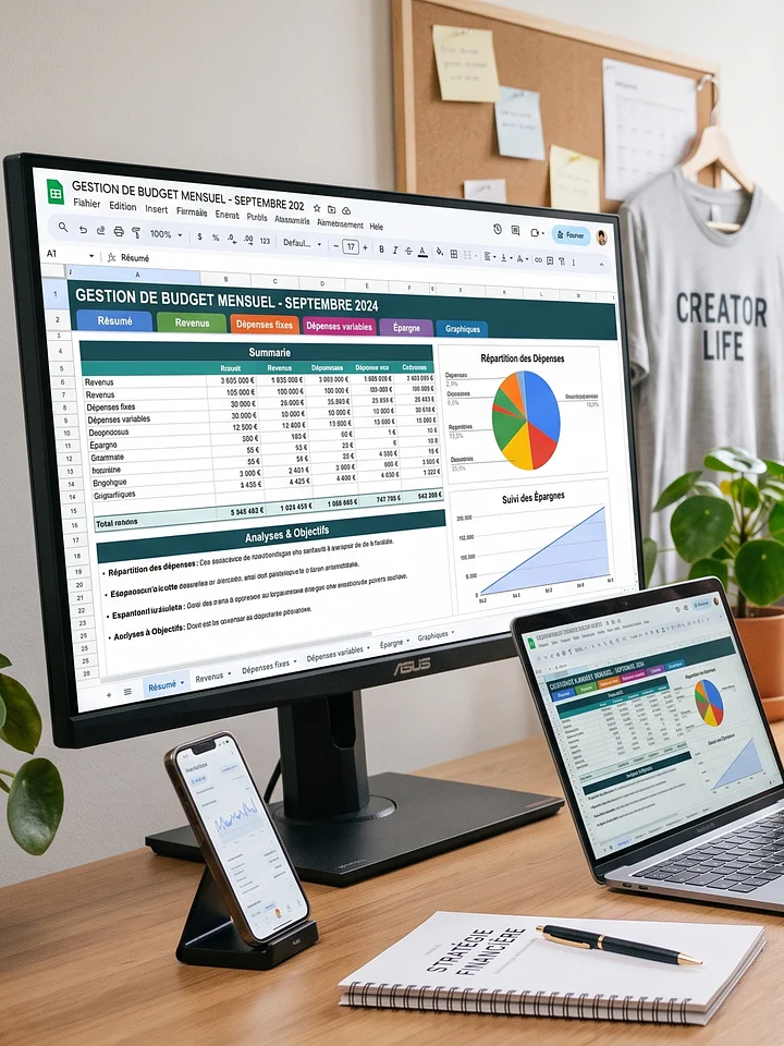 Template Budget Mensuel | Planificateur Financier Méthode PARA – Revenus, Dépenses & Épargne product image (1)