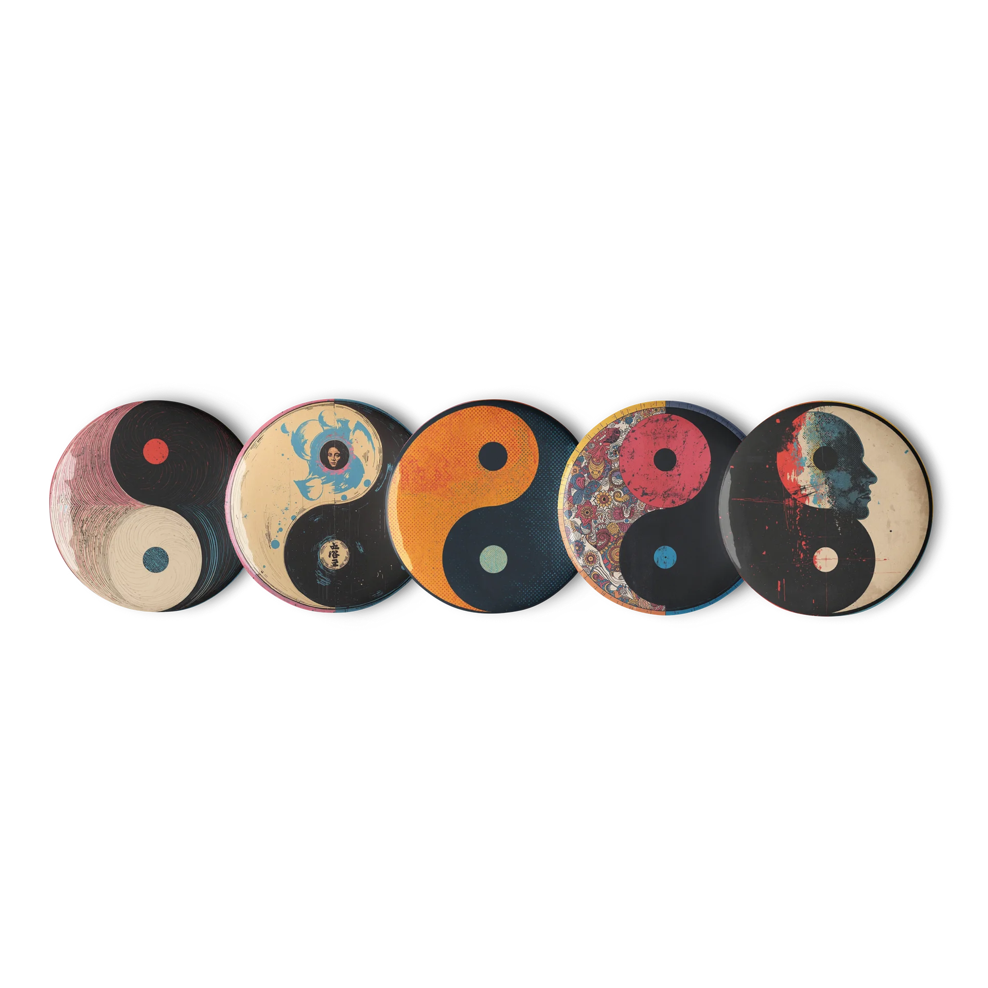 Cosmic Balance Art Pins (set 8) – Abstract Yin & Yang Collection product image (1)