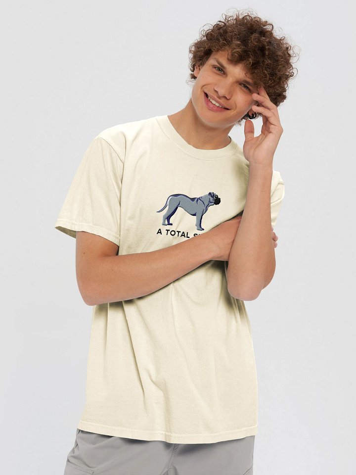 A Total Snub T-Shirt(Embroidered) of an English Mastiff(Blue) product image (2)