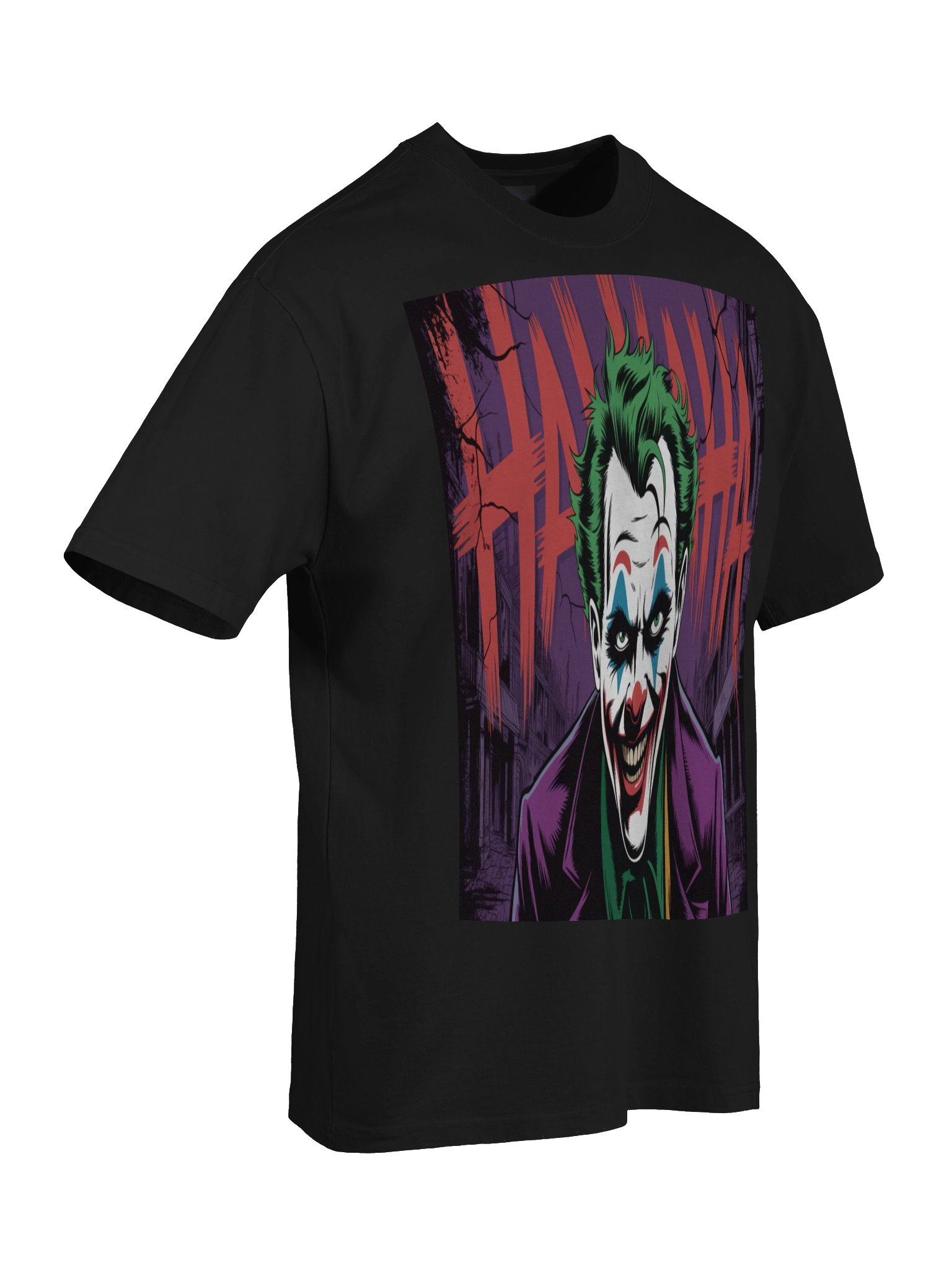Joker 'HAHAHA' Shadowed Cackle Oversized Faded T-Shirt product image (8)