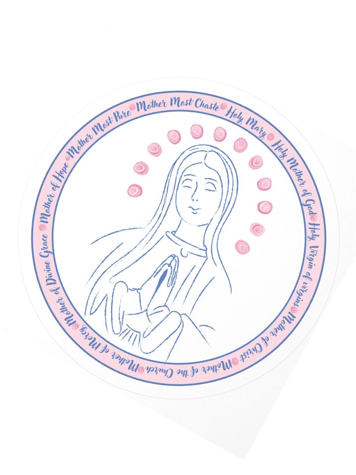Mother Mary Litany Prayer Kiss Cut Sticker product image (6)