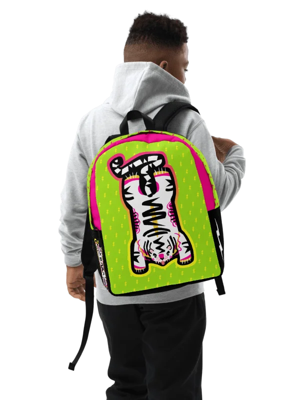 Lime and Pink Tiger Backpack product image (8)