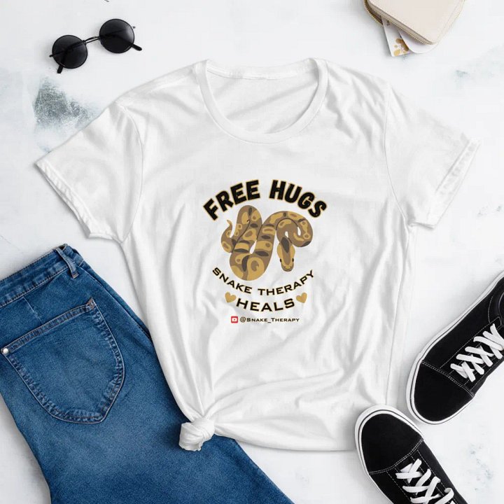 Women's "Free Hugs" Ball Python Shirt (Light Colors) product image (2)